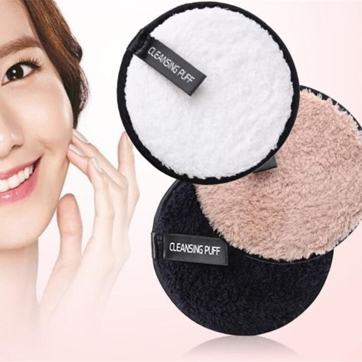 Clear water lazy makeup remover double-sided microfiber suede makeup remover puff