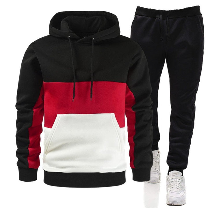 Men's 3 Color Block Hoodie Sportswear Suit - Sentismile