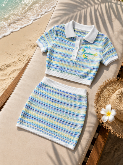 Sunkissed Crochet Mini Skirt Set - Multi Color PRE-ORDER ONLY