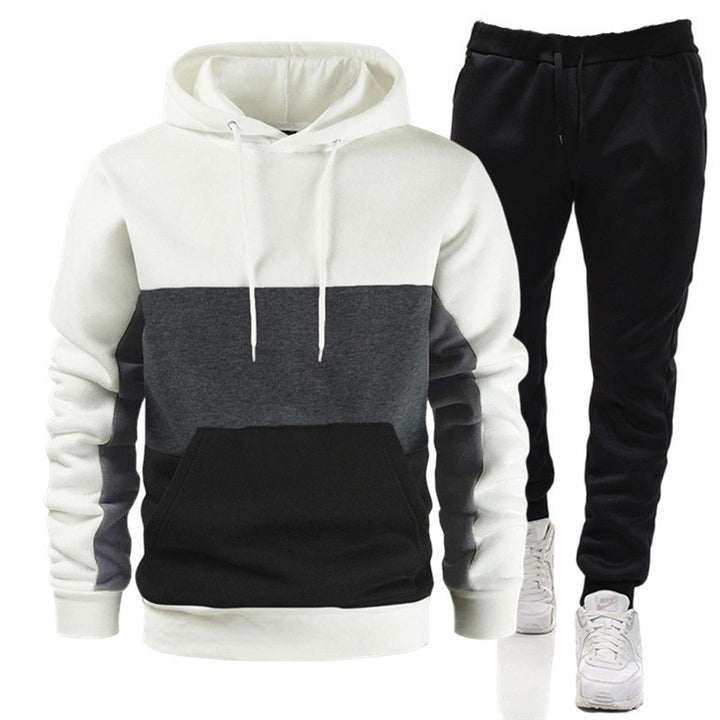 Men's 3 Color Block Hoodie Sportswear Suit - Sentismile