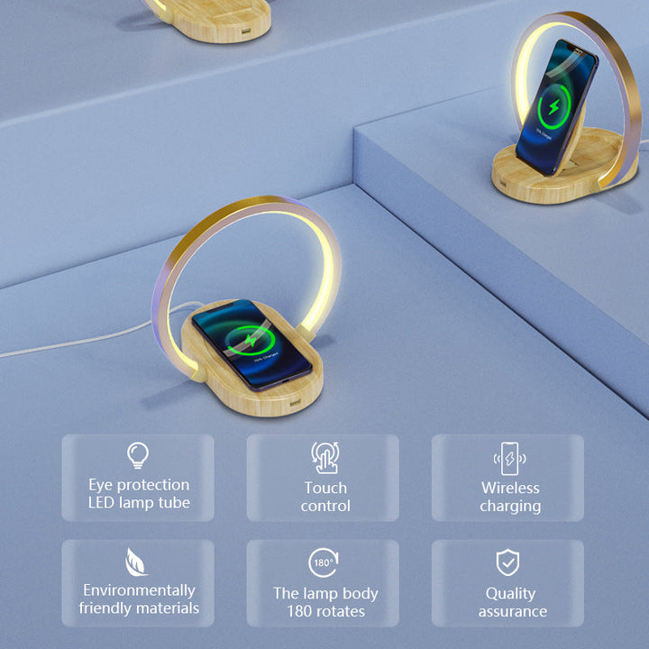 Cargador inalámbrico de lámpara de escritorio LED