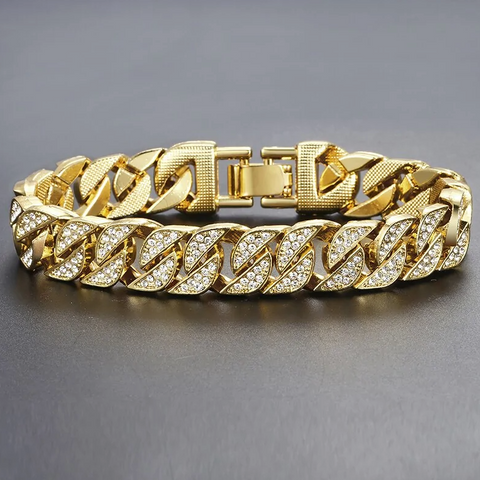 Pulsera de cadena cubana Miami Curb para hombre en oro