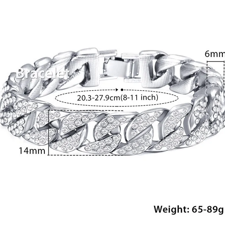 Pulsera de cadena cubana Miami Curb para hombre en oro