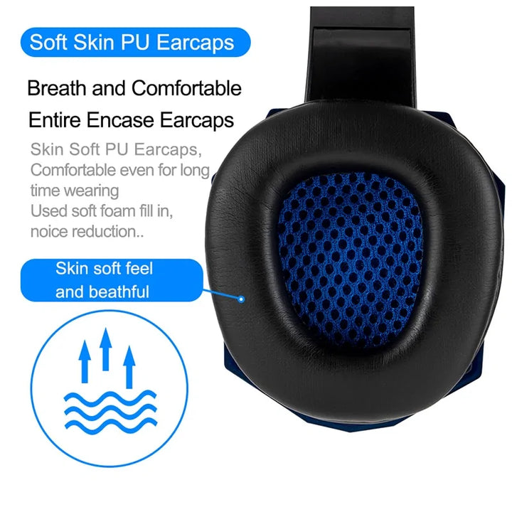 Auriculares para jugadores con cable y luz LED